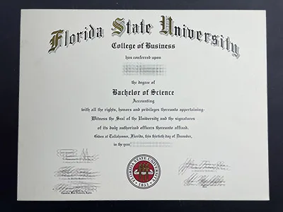 image of a fake Florida State University diploma