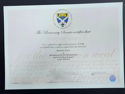 Glasgow Caledonian University diploma
