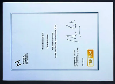 Top Seller for Norwich University of the Arts Fake Certificate