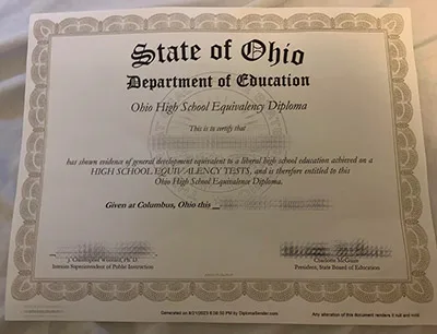 image of fake GED college diploma