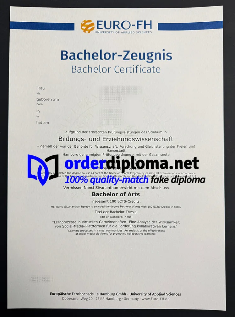 Where to order Euro-FH diploma?