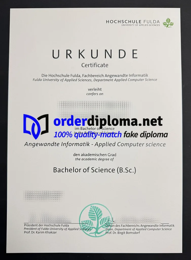 Hochschule Fulda Urkunde