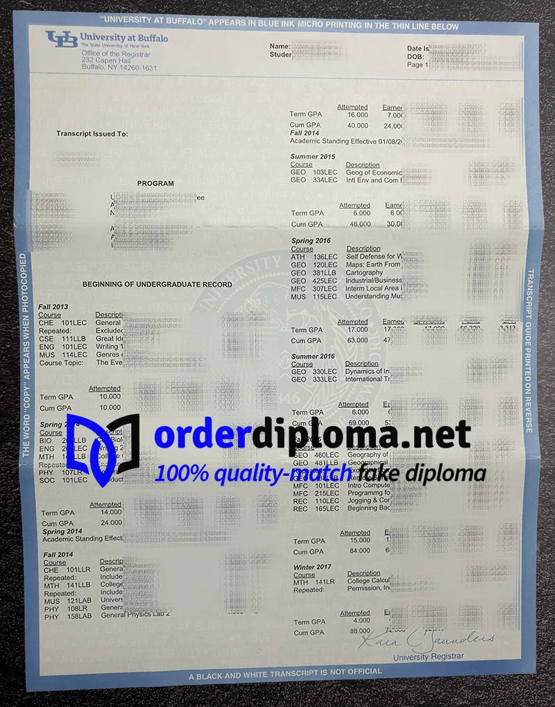Buy University at Buffalo diploma