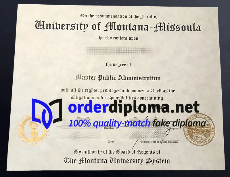 Buy University of Montana Missoula diploma