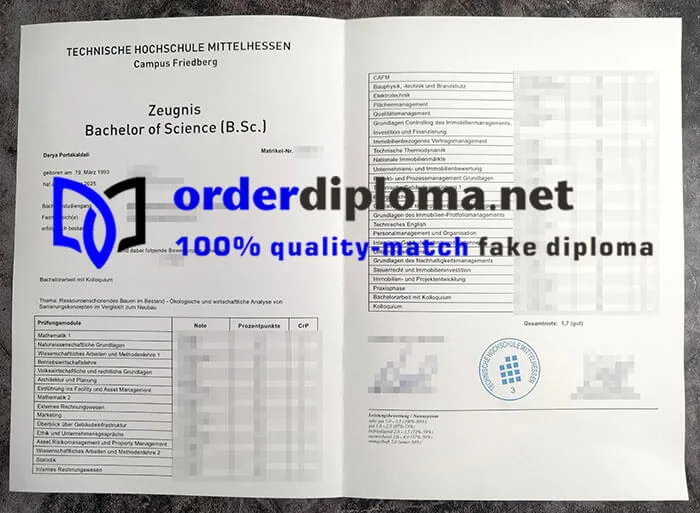 purchase realistic Technische Hochschule Mittelhessen Transcript